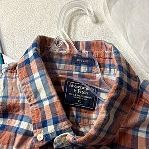 Abercrombie & Fitch Men's Cotton Plaid Button-Down Long Sleeve Shirt XL